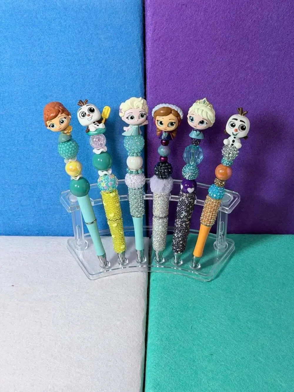Frozen Disney Doorable Beaded Pen set of 6. Custom by The Enchanted Hoosier